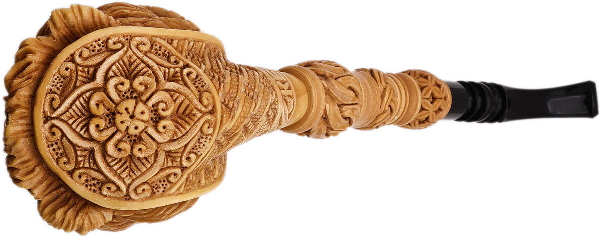 AKB Meerschaum Carved Dwarf with Tamper (Kenan) (with Case)