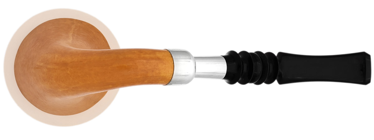 AKB Meerschaum Smooth Gourd Calabash with Smooth Meerschaum Cap and Silver (with Case)