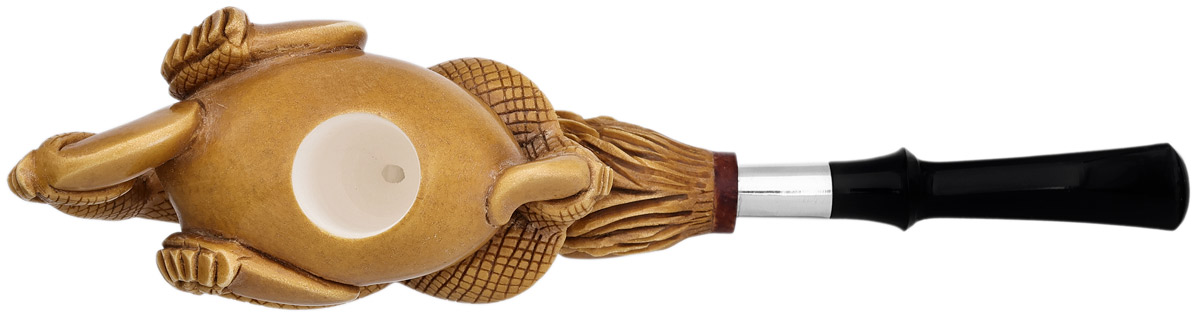 AKB Meerschaum Carved Dragon Claw Holding Smooth Egg with Silver (Kenan) (with Case)