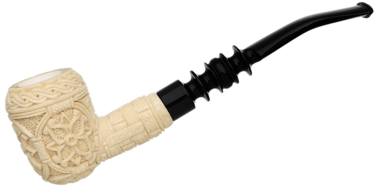 AKB Meerschaum Carved Floral Acorn (Mcinar) (with Case)