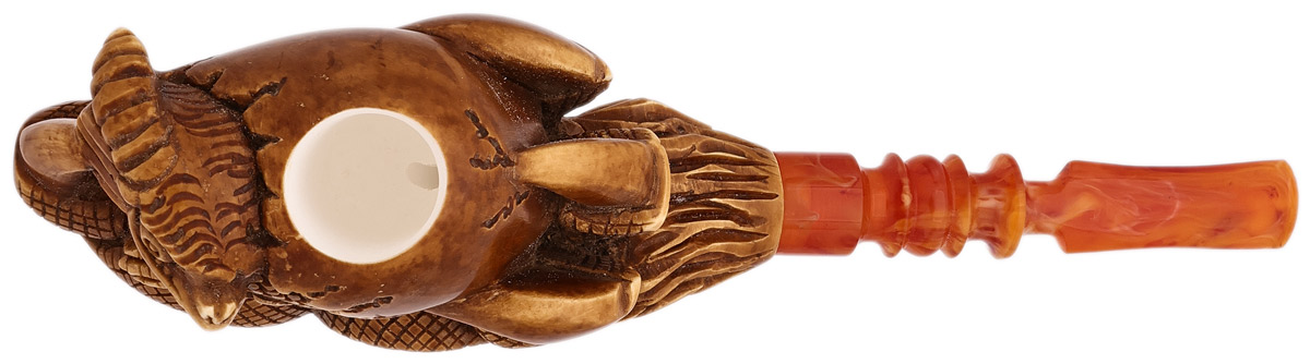 AKB Meerschaum Carved Dragon Claw Holding Hatching Egg (Kenan) (with Case)