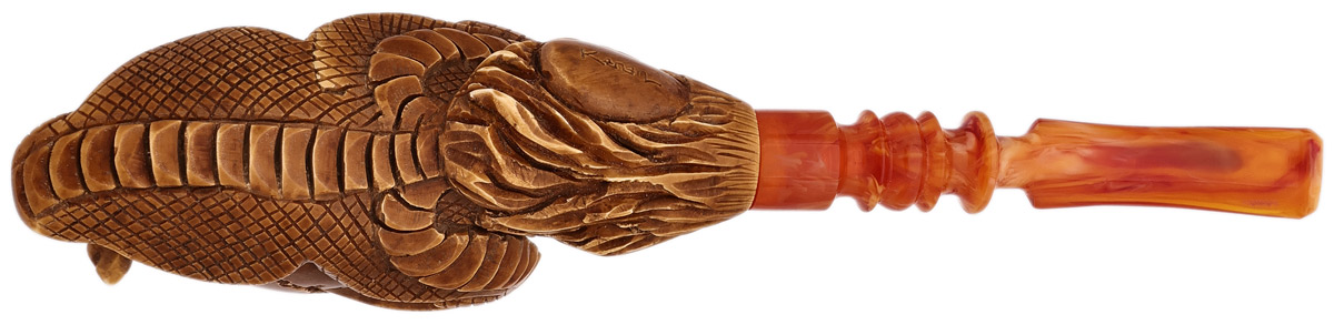AKB Meerschaum Carved Dragon Claw Holding Hatching Egg (Kenan) (with Case)