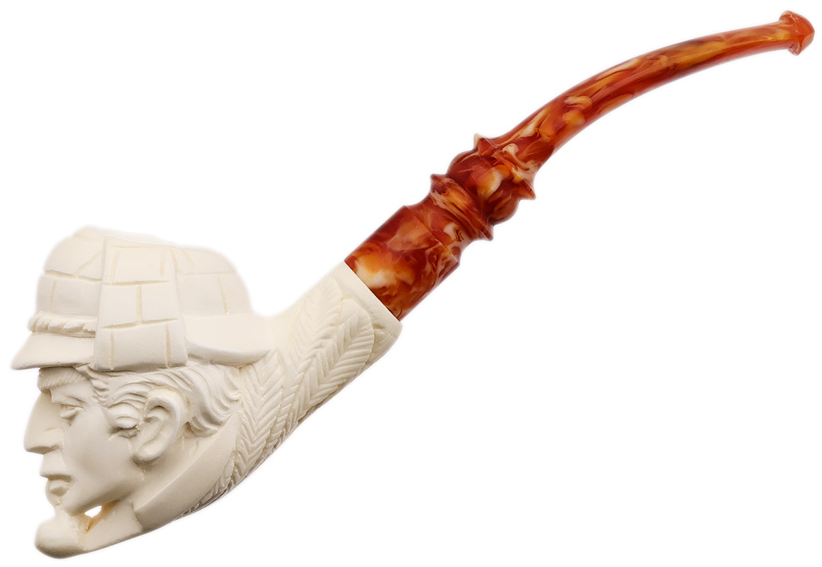 AKB Meerschaum Carved Sherlock Holmes & Watson (with Case)