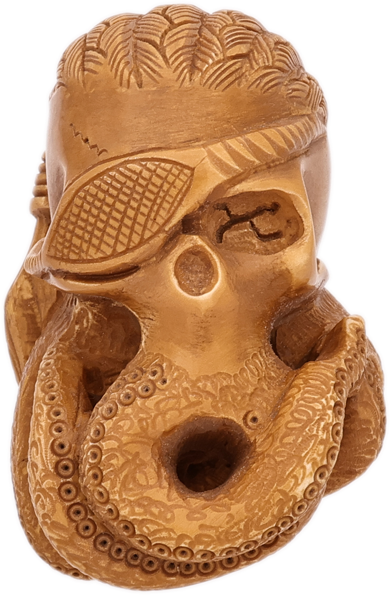 AKB Meerschaum Carved Octopus Skull (with Case)