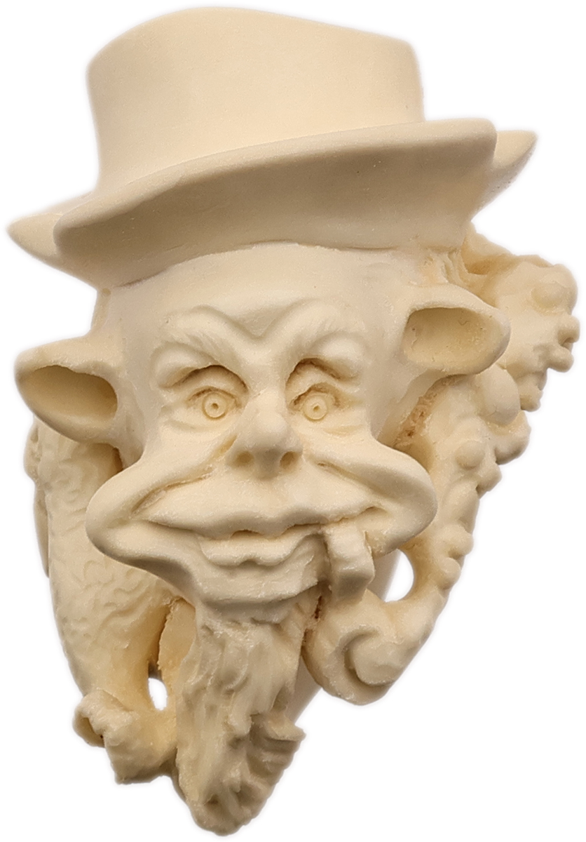 AKB Meerschaum Carved Pipe Smoker with Lizard (with Case)
