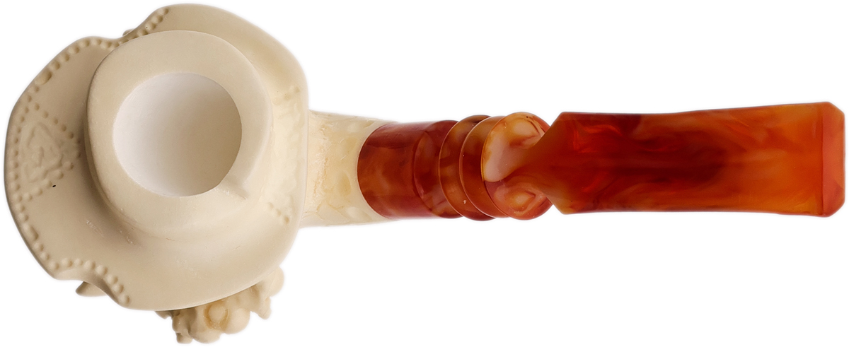 AKB Meerschaum Carved Pipe Smoker with Lizard (with Case)