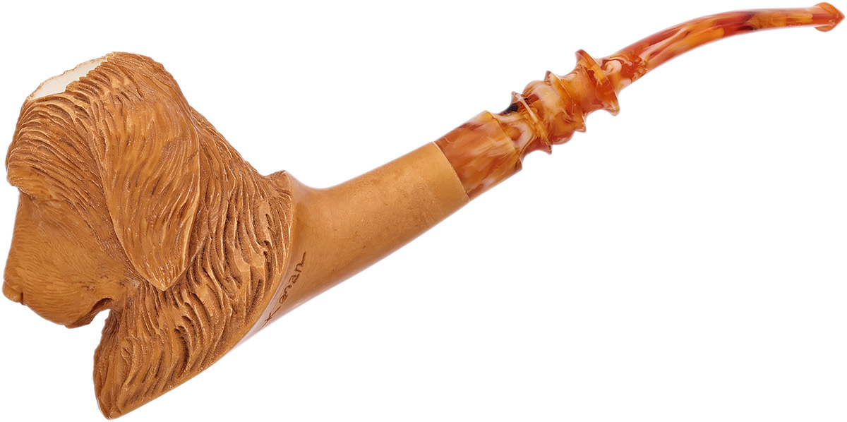 AKB Meerschaum Carved Dog (Kenan) (with Case)
