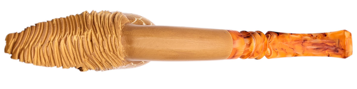 AKB Meerschaum Carved Bearded Skull (with Case)