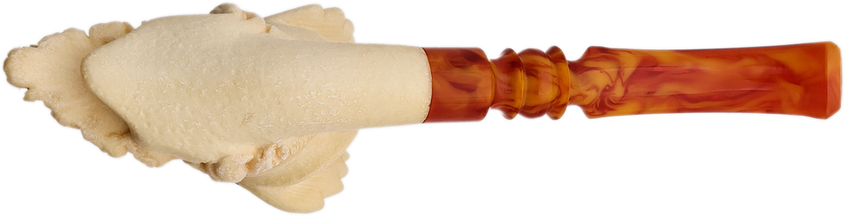 AKB Meerschaum Carved Bearded Man with Winged Hat (Servi) (with Case)