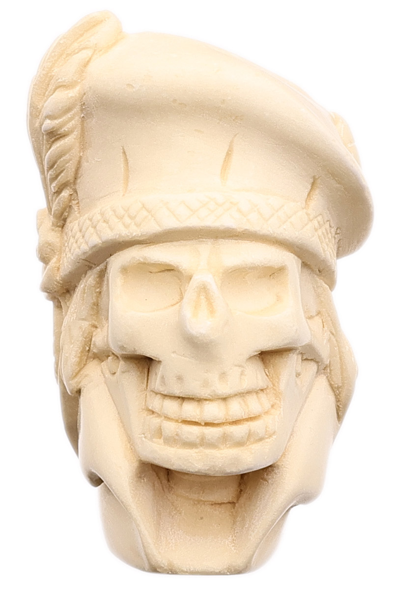 AKB Meerschaum Carved Skull with Beret (with Case)