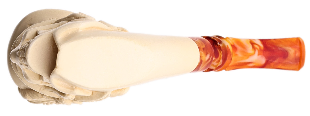 AKB Meerschaum Carved Skull with Beret (with Case)