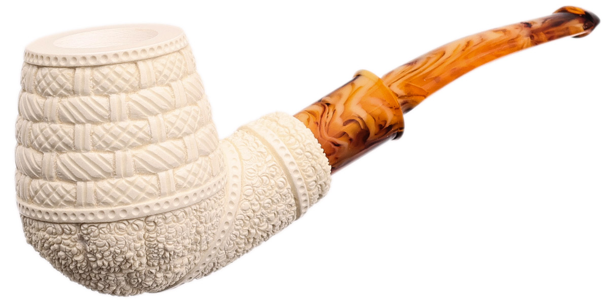 AKB Meerschaum Carved Bent Brandy (with Case)