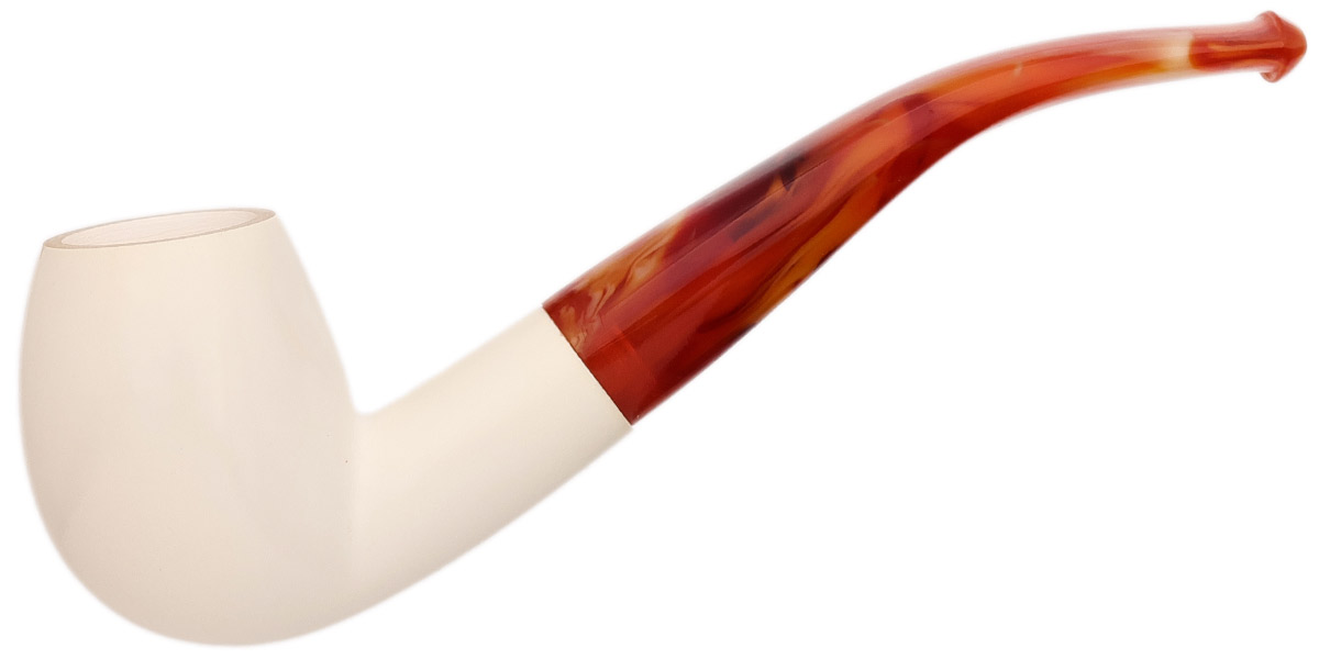 AKB Meerschaum Smooth Bent Billiard (with Case)