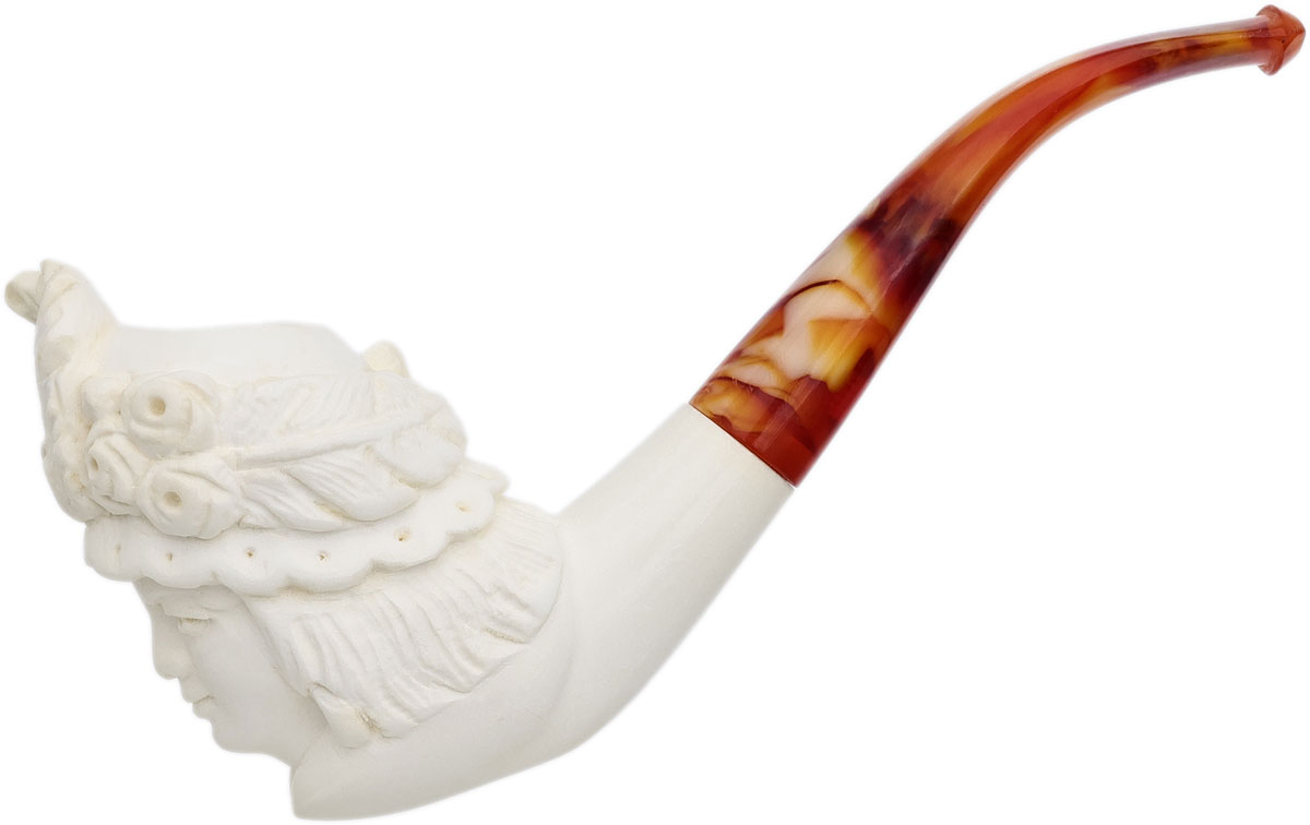 AKB Meerschaum Carved Victorian Woman (with Case)