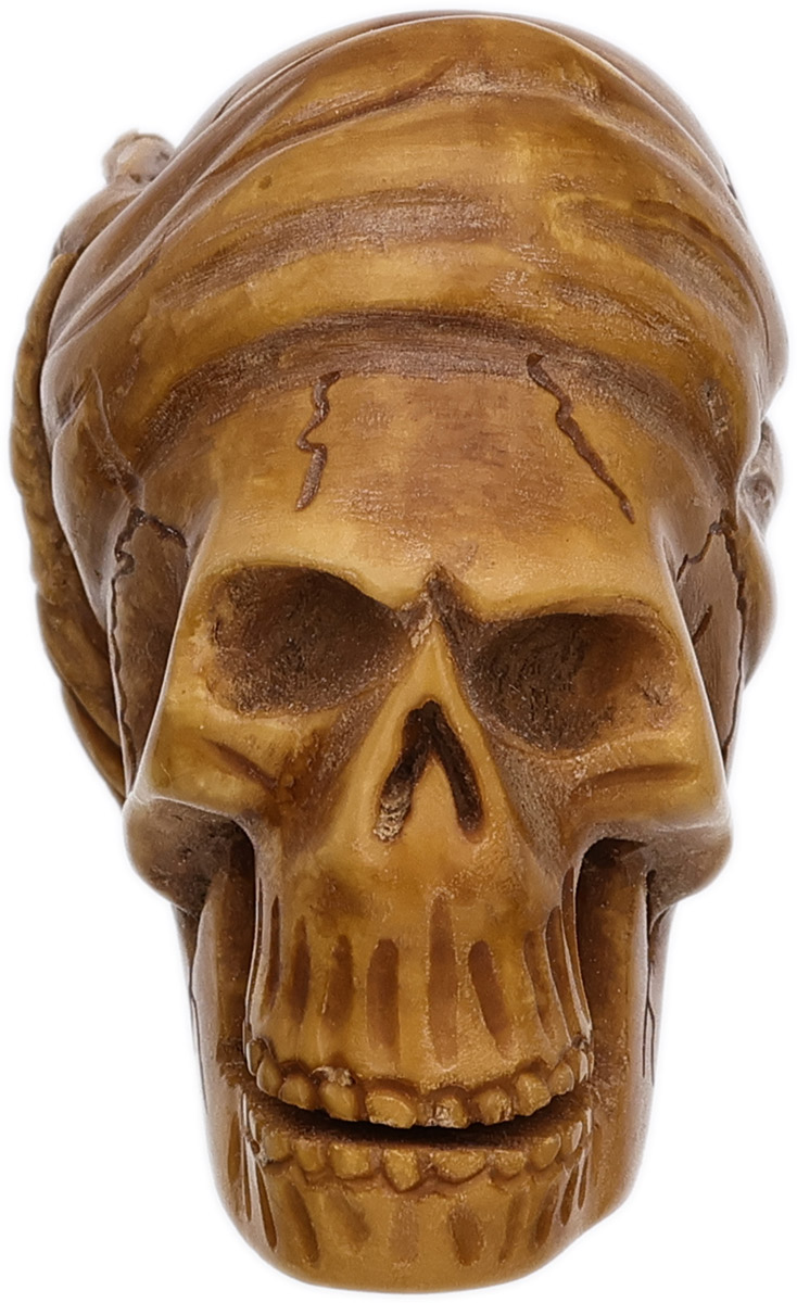 AKB Meerschaum Carved Skull with Feathered Headband (with Case)
