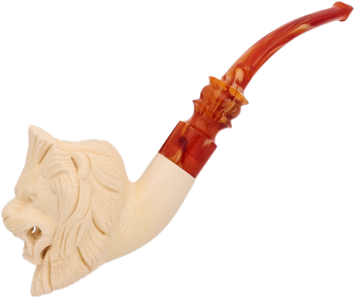 AKB Meerschaum Carved Lion (with Case)
