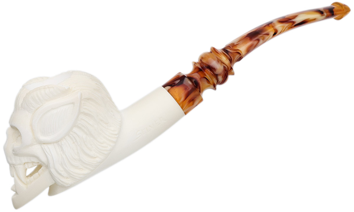 AKB Meerschaum Carved Devil Skull (with Case)