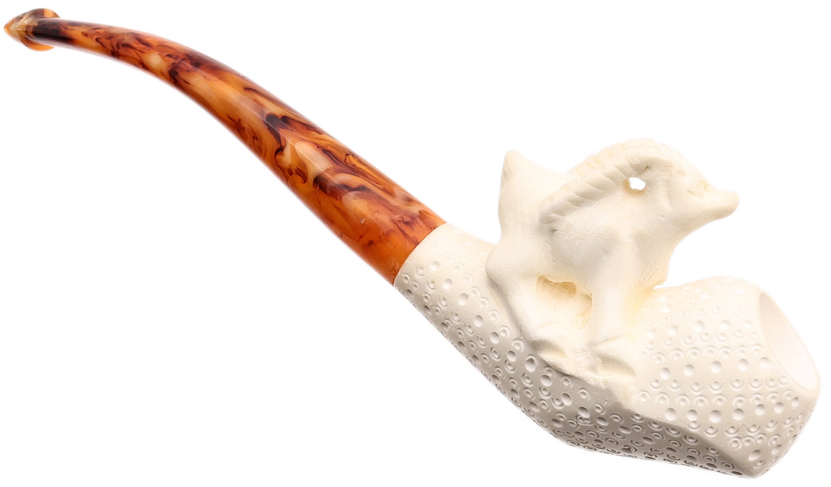 AKB Meerschaum Carved Goat (with Case)