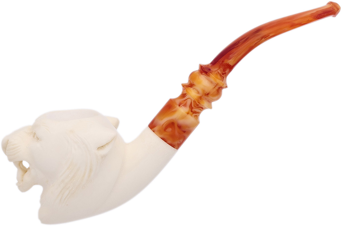 AKB Meerschaum Carved Lion (with Case)