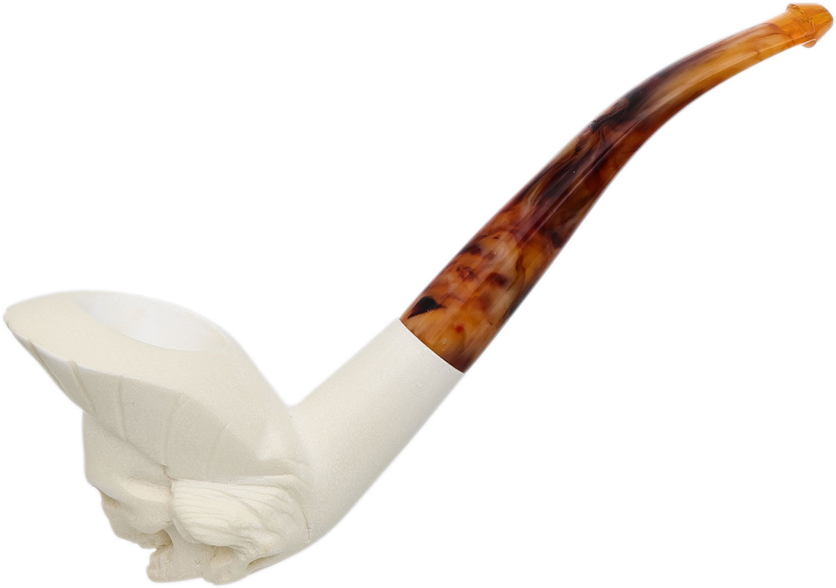 AKB Meerschaum Carved Pirate Skull (with Case)