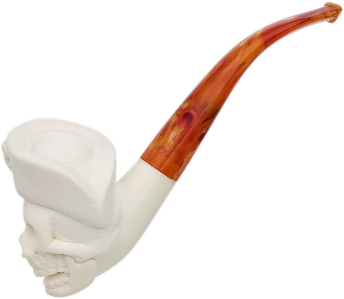 AKB Meerschaum Carved Pirate Skull (with Case)