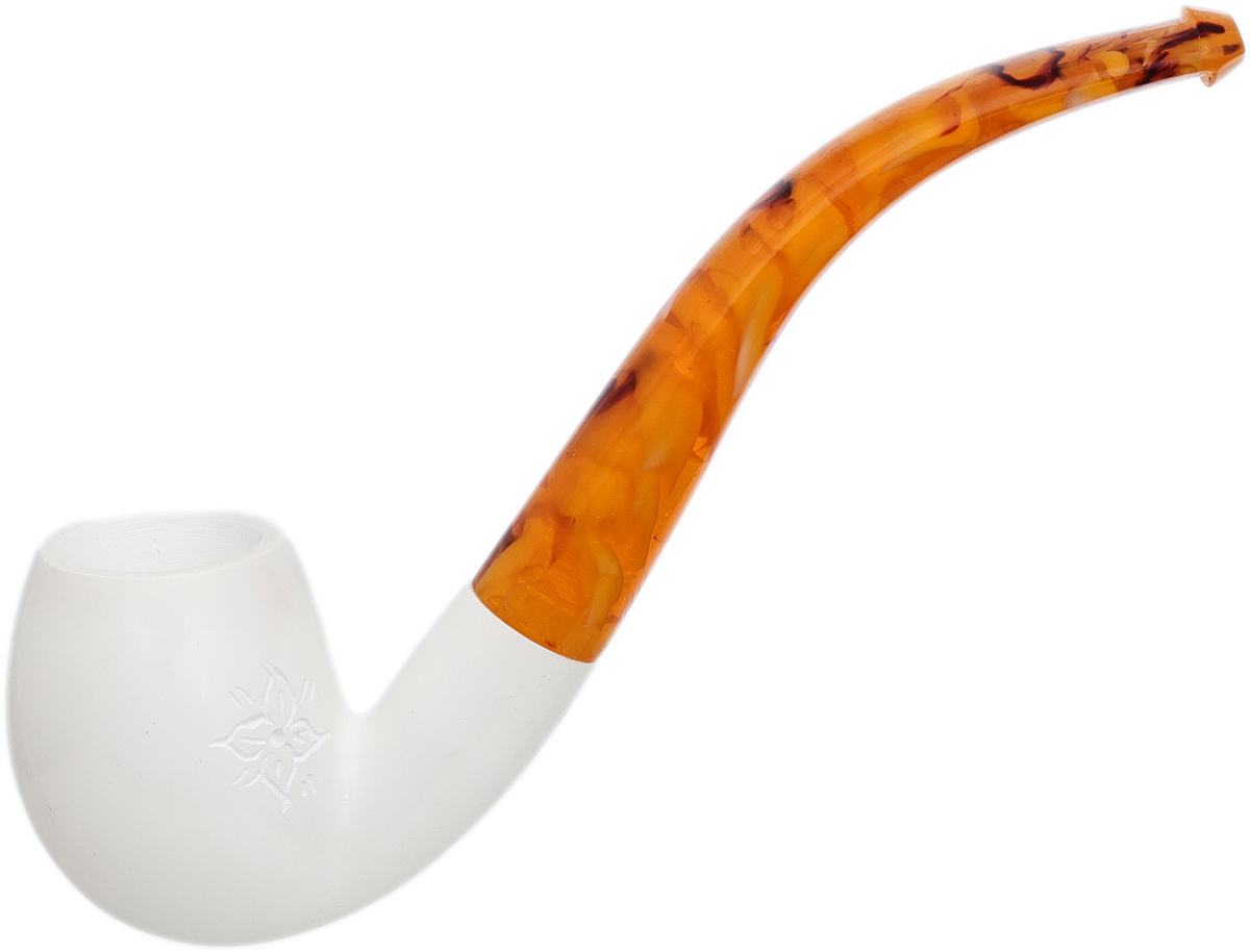 AKB Meerschaum Spot Carved Bent Billiard