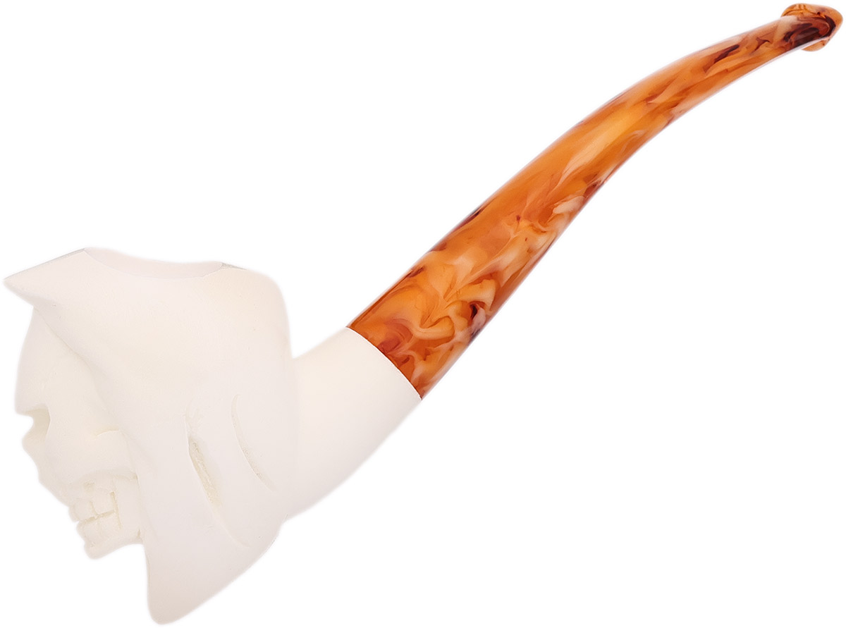 AKB Meerschaum Carved Hooded Skull