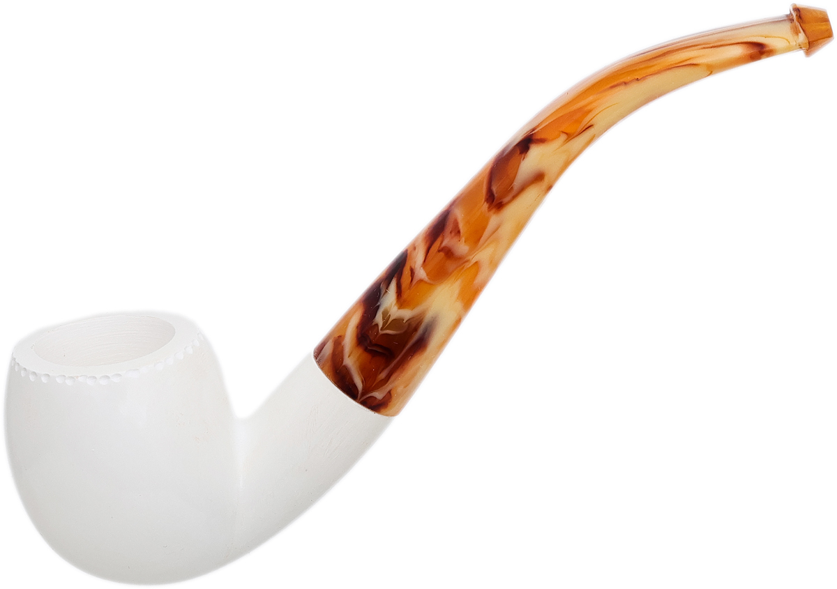 AKB Meerschaum Spot Carved Bent Billiard