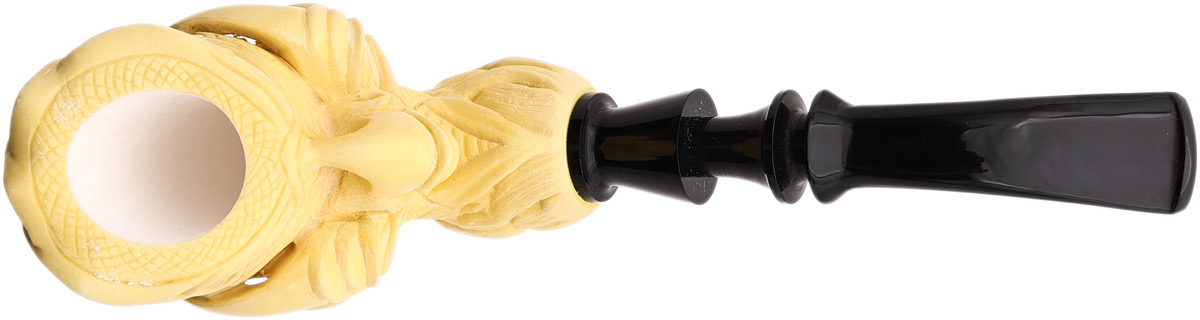 AKB Meerschaum Carved Dragon Claw Holding Egg (Ali) (With Case)