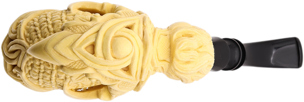 AKB Meerschaum Carved Dragon Claw Holding Egg (Ali) (With Case)