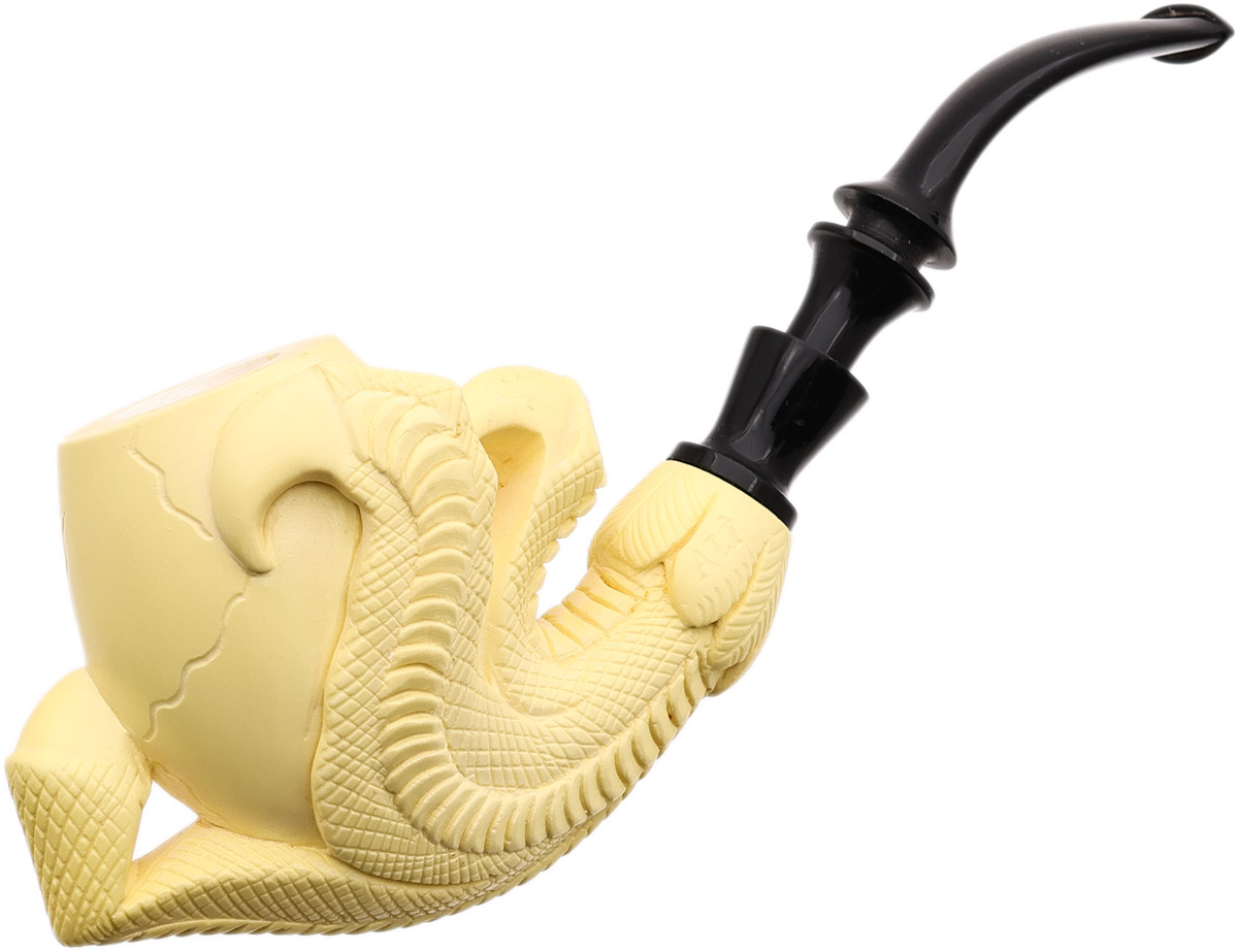 AKB Meerschaum Carved Dragon Claw Holding Carved Egg (With Case)