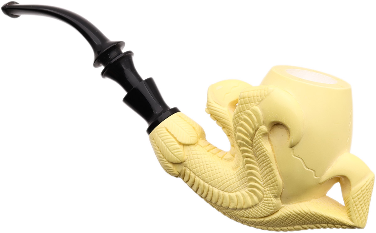 AKB Meerschaum Carved Dragon Claw Holding Carved Egg (With Case)