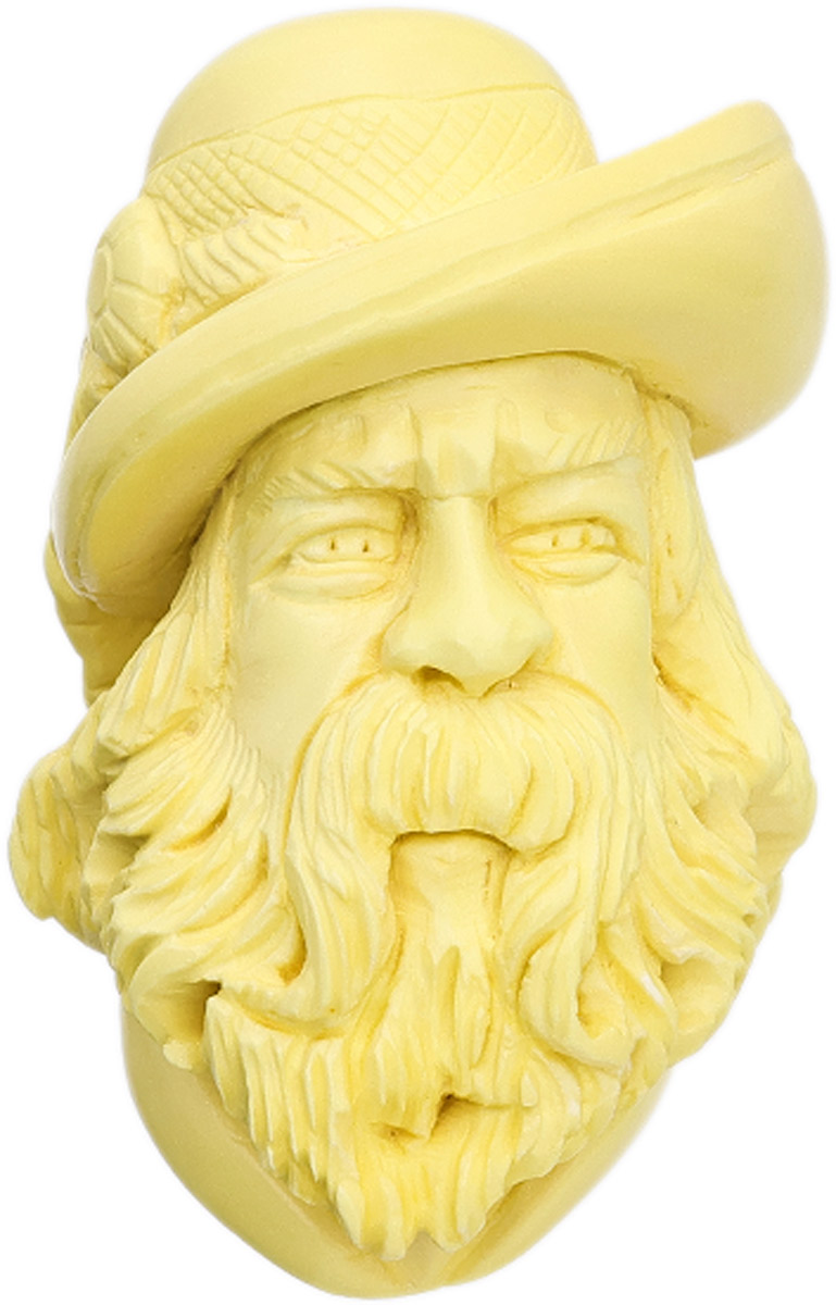 AKB Meerschaum Carved Bearded Man with Feathered Hat (Ali) (With Case)