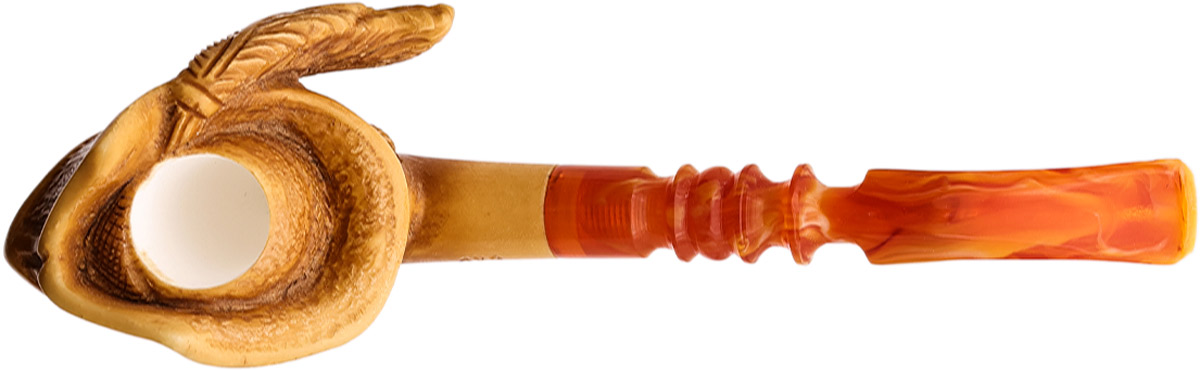 AKB Meerschaum Carved Skull With Hat (Ali) (With Case)