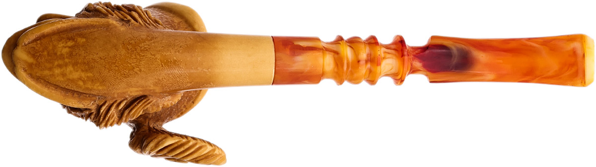AKB Meerschaum Carved Skull With Hat (Ali) (With Case)