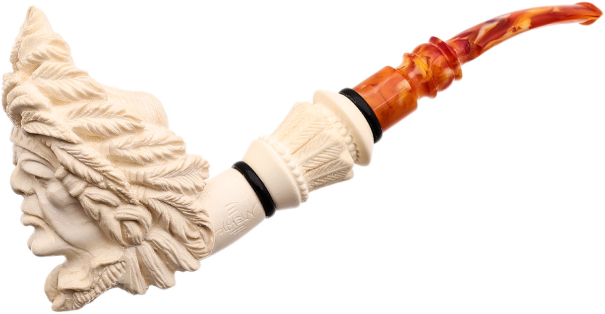 AKB Meerschaum Carved Man with Hat (Tekin) (With Case)