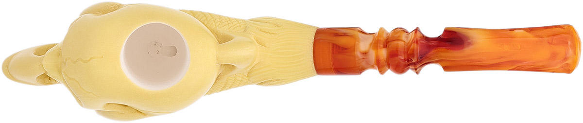 AKB Meerschaum Carved Dragon Claw Holding Skull (Ali) (with Case)
