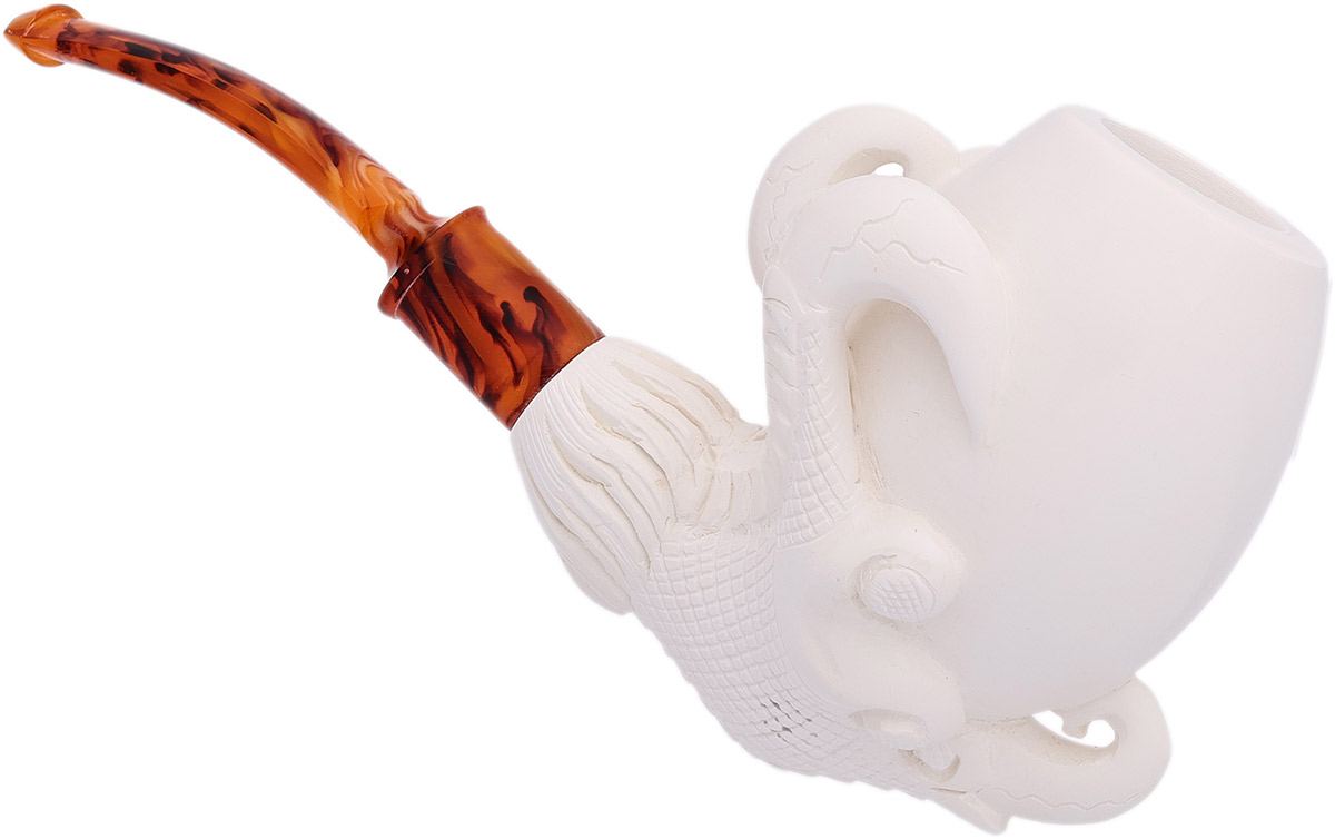 AKB Meerschaum Carved Dragon Claw Holding Egg (with Case)