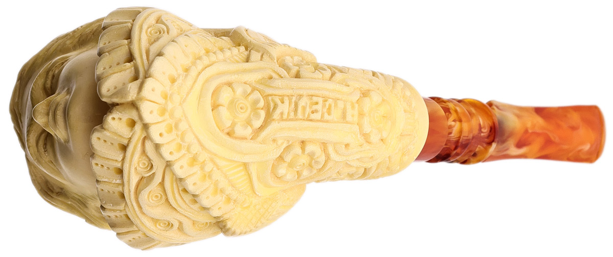 AKB Meerschaum Carved High Society Lady with Hat (A. Cevik) (with Case)