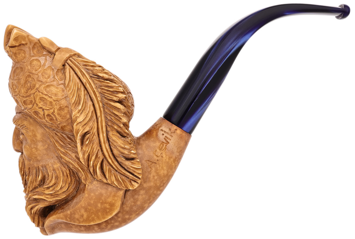 AKB Meerschaum Carved Pirate with Hat & Eyepatch (A. Cevik) (with Case)