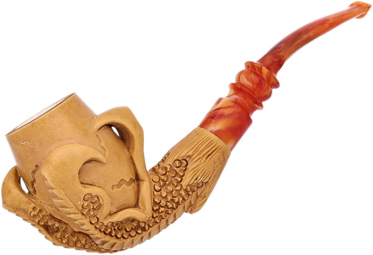 Carved Dragon Claw Holding Carved Egg (Ali) (with Case) Tobacco Pipe
