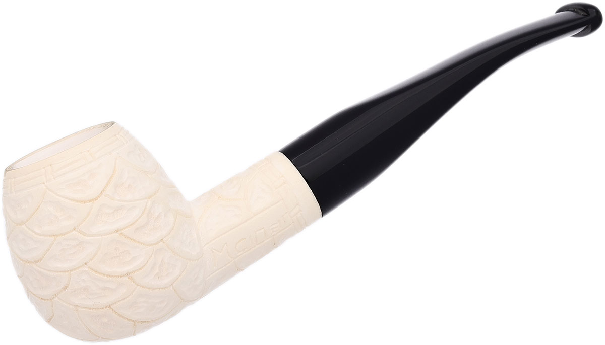 Carved Bent Billiard (Mcinar) (with Case) Tobacco Pipe