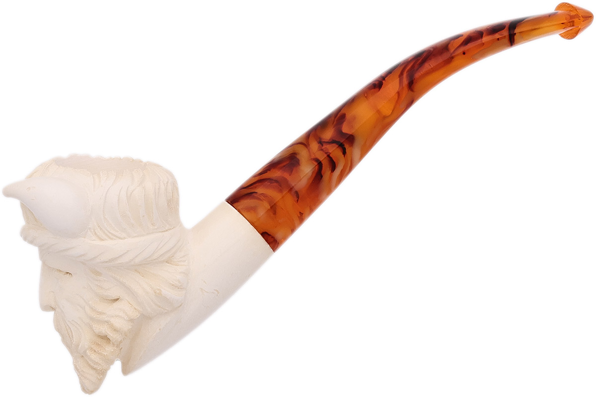 AKB Meerschaum Carved Viking with Horned Cap