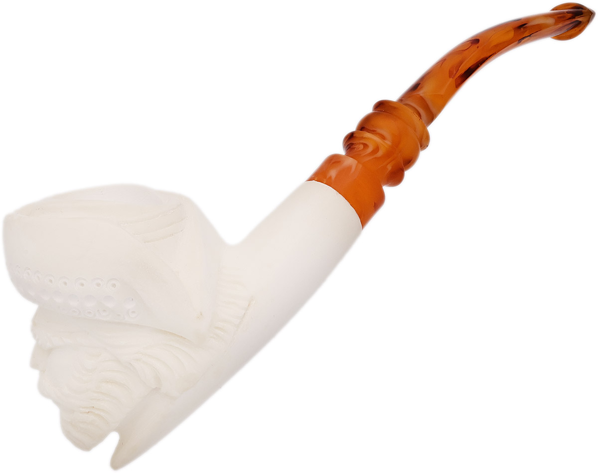 AKB Meerschaum Carved Pirate with Eyepatch & Cap