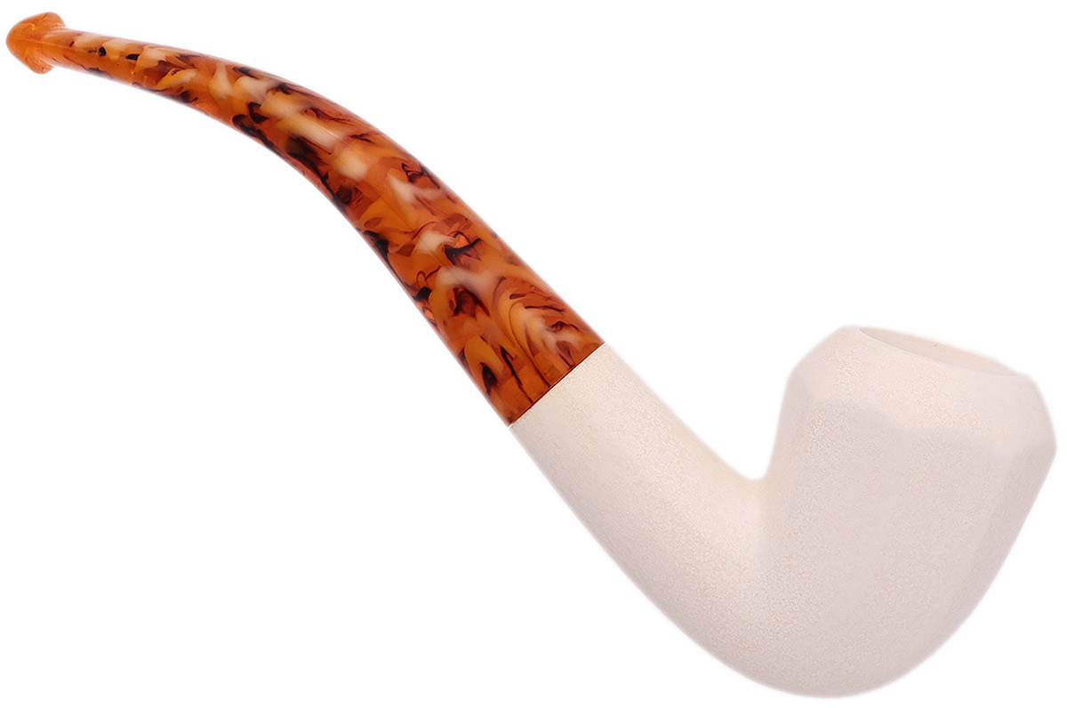 AKB Meerschaum Smooth Paneled Bent Dublin (with Case)