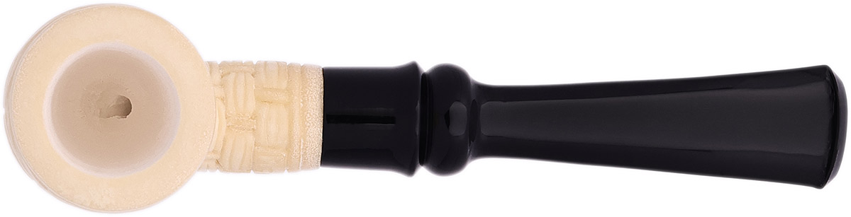 AKB Meerschaum Carved Bent Billiard (with Case)