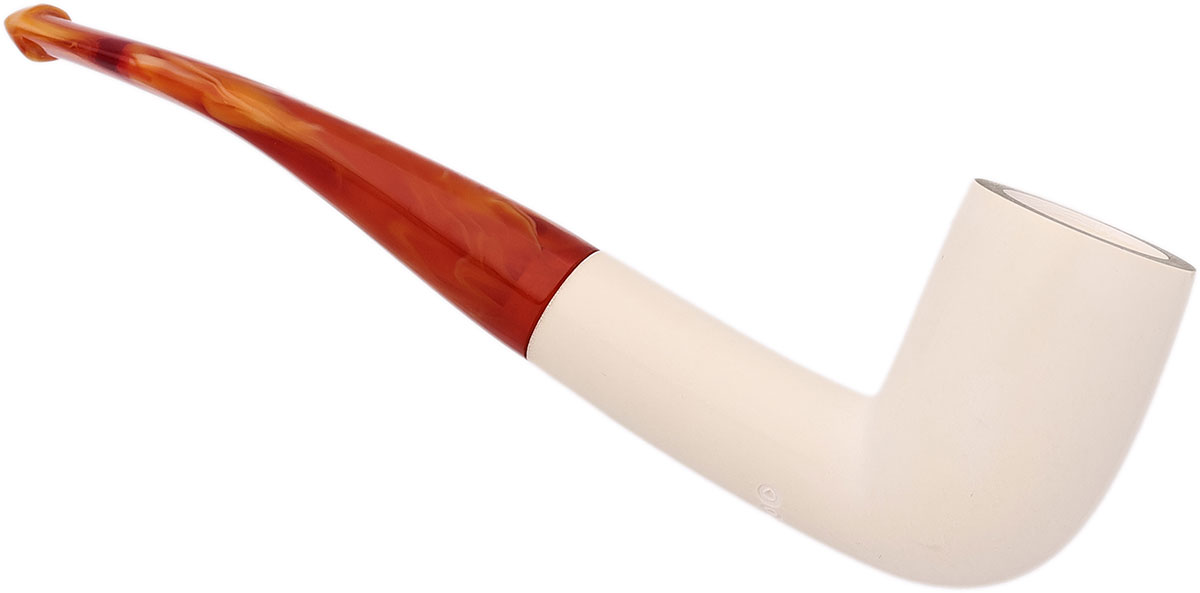 AKB Meerschaum Spot Carved Bent Billiard (with Case)
