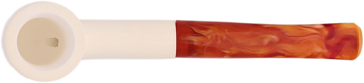 AKB Meerschaum Spot Carved Bent Billiard (with Case)