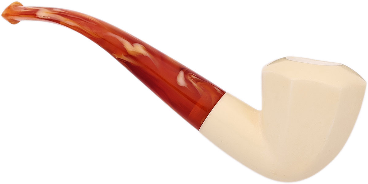 AKB Meerschaum Smooth Paneled Bent Dublin (with Case)