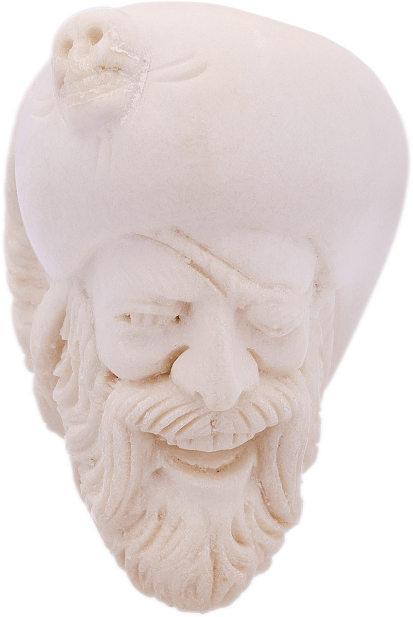 AKB Meerschaum Carved Laughing Pirate with Eyepatch & Cap Churchwarden (with Case)